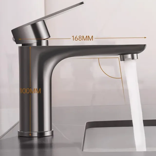 Mitigeur Lavabo Monocommande Inoxydable 304 Bec Plat… – vue 4