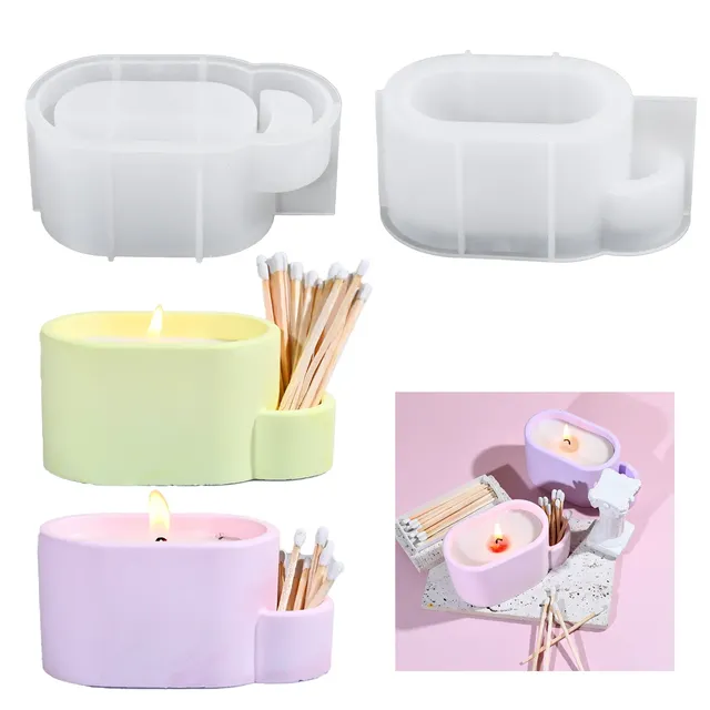 Tasse à bougie ovale avec boîte de rangement de… – vue 6