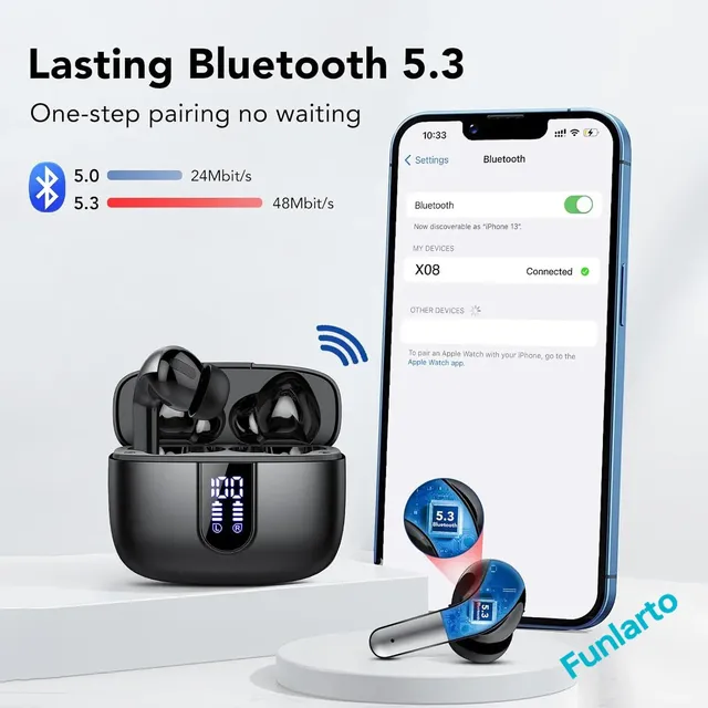 Écouteurs sans fil avec Bluetooth 5.3 – vue 5