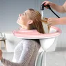 Bassin shampoing gonflable portable rose pâle… – vue 2