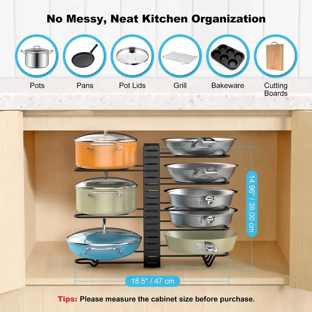 Organisateur de support de casseroles sous armoire – vue 2