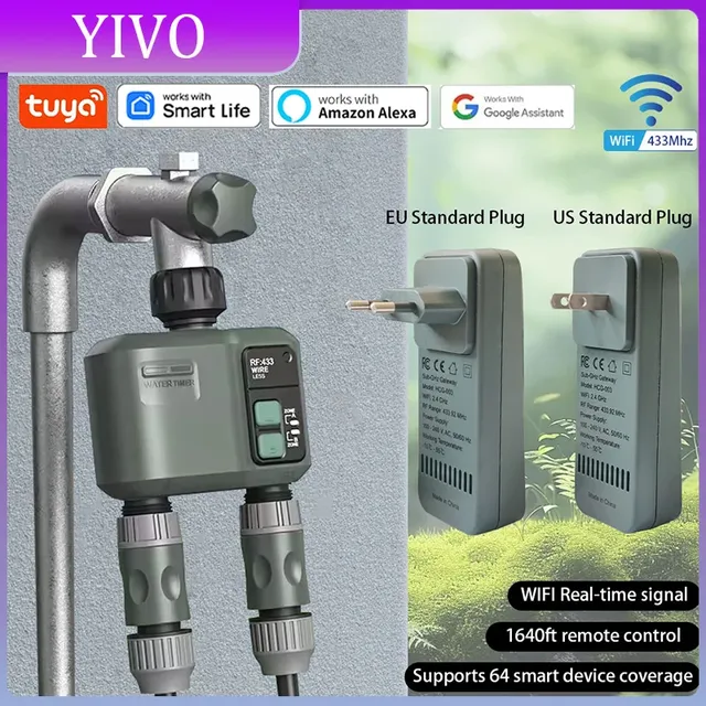 Minuterie d'eau intelligente WiFi Tuya à 2 sorties