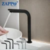 ZAPPO robinet de salle de bains à capteur noir, mélangeur d&rsquo;eau froide et chaude sans contact, robinet de lavabo à capteur infrarouge automatique, robinet de vanité à trou unique