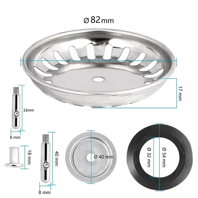 Crépine d'évier de cuisine 304 bouchon d'eau en acier… – vue 6