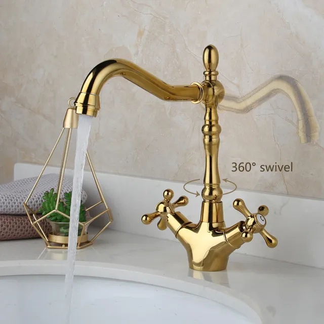 KEMAIDI robinet de lavabo de salle de bains doré – vue 6