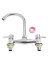 Robinet mélangeur cuisine laiton massif chromé double… – vue 4