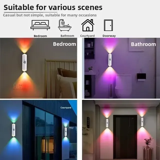 Appliques murales RGB LED avec capteur de mouvement – vue 6