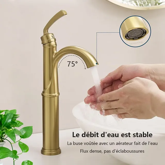 Robinets de lavabo en or brossé – vue 6