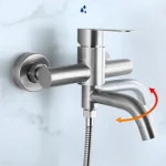 Robinets de douche de salle de bains, mitigeurs de baignoire Triple en acier inoxydable, mitigeur chaud et froid, buse de robinet, accessoire mural pour la maison