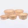 Panier bambou tissé naturel lot cinq rond tressé plat… – vue 2