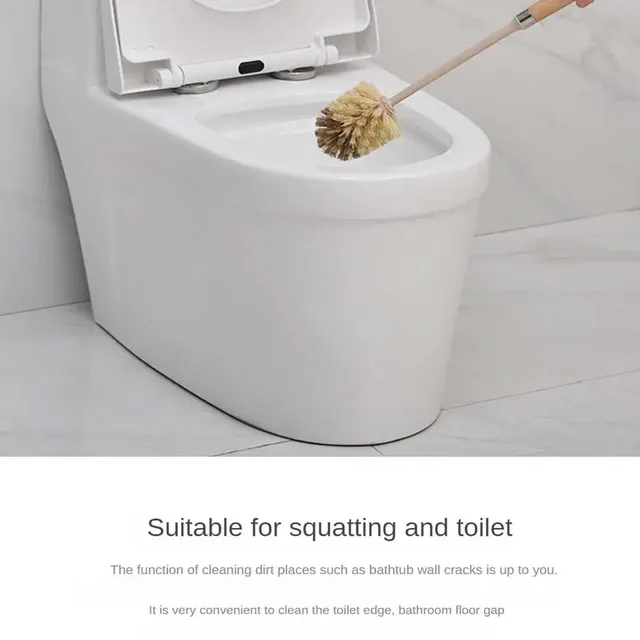 Brosse toilette manche long bois ergonomique tête double… – vue 4