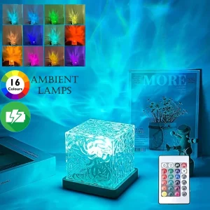 Nouveau RGB 16 couleurs veilleuse à distance océan vague lampe de Projection Aurora projecteur lumières décor à la maison Table Rechargeable veilleuse