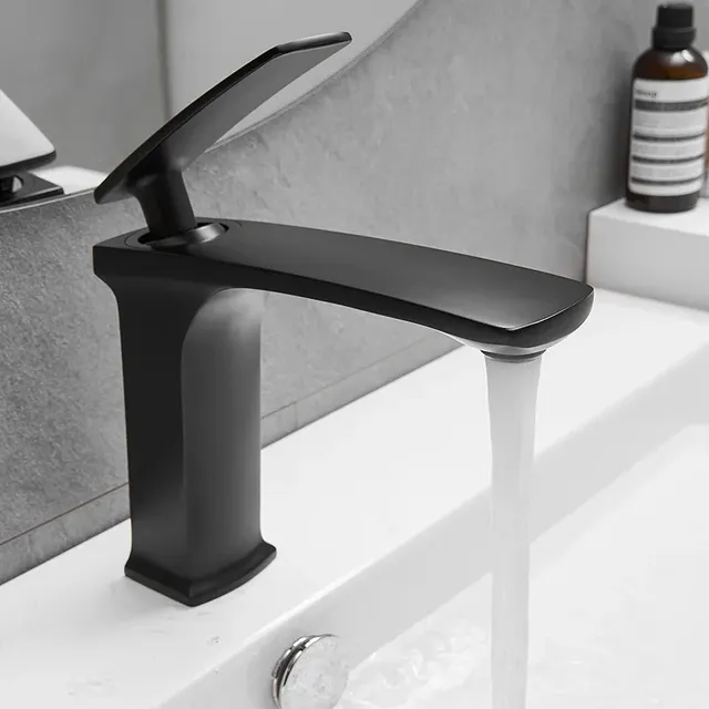 Robinet mitigeur lavabo monocommande monotrou noir mat… – vue 7