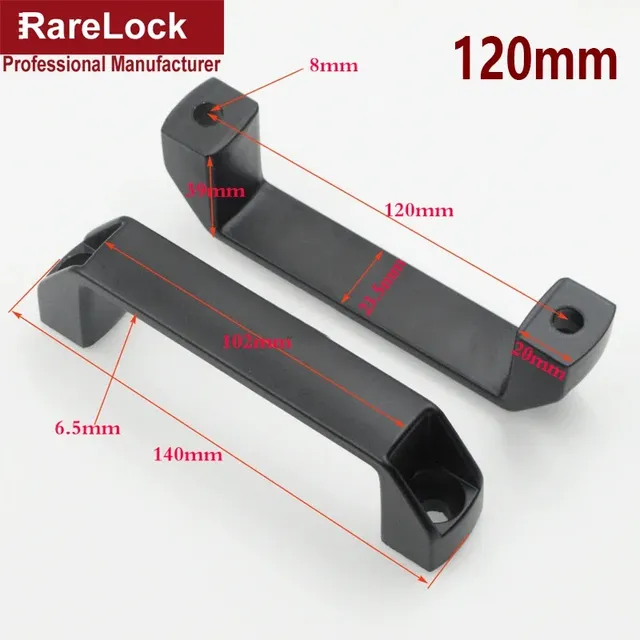 Bouton de poignée de porte d'armoire en métal noir pour… – vue 5