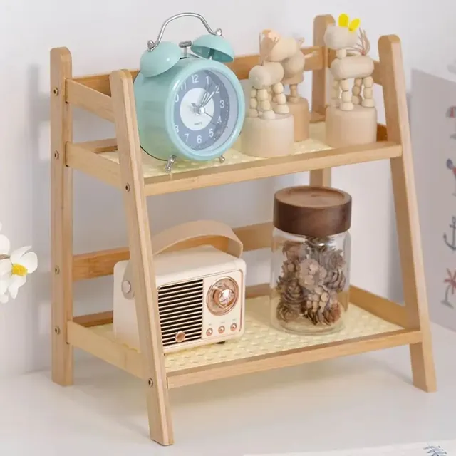 Étagère rangements bambou deux niveaux compacte design… – vue 5