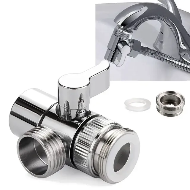 Connecteur de robinet d'eau à deux voies pour toilettes
