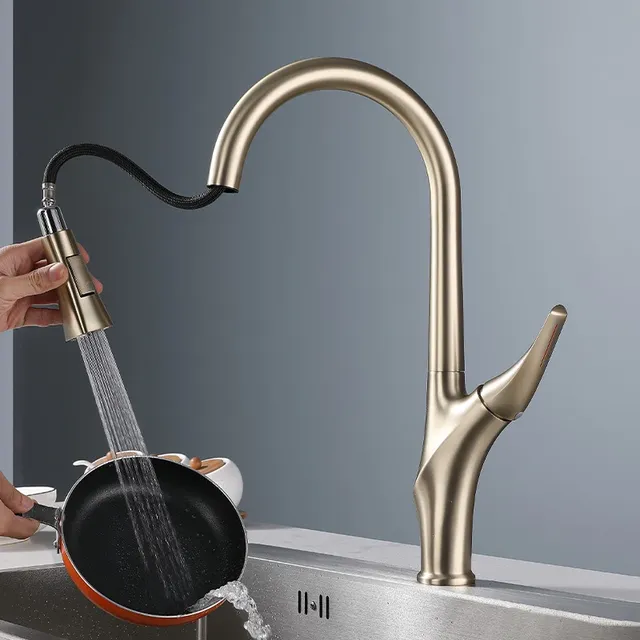 Robinets de centre commercial rotatifs à nervures en or… – vue 3