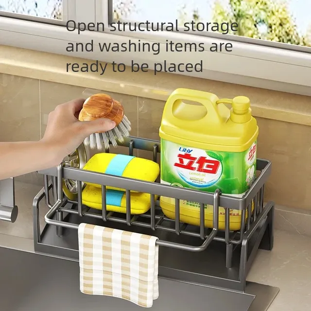 Étagère de rangement d'épices de cuisine avec égouttoir – vue 2