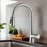 Robinets de cuisine avec buses extractibles, 360 °   Robinets mitigeurs d&rsquo;évier de cuisine rotatifs et robinets mélangeurs de cuisine avec 3 modèles de pulvérisation