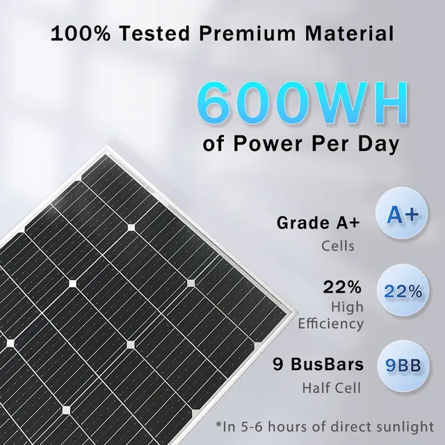 Panneau solaire 12V 120w 240W 480W 18V – vue 3