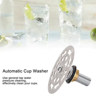 Tête de robinet de rinçage de verre en acier