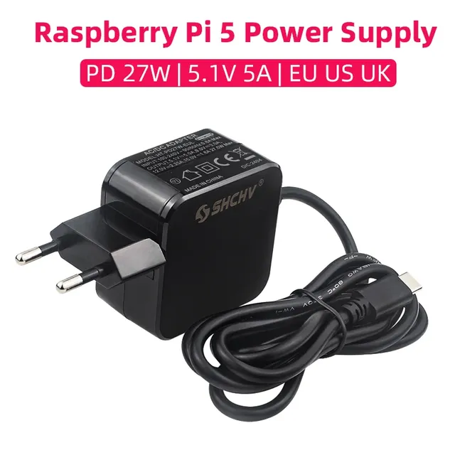 Raspberry Pi 5 alimentation PD 27W 5.1V 5A USB type-c…