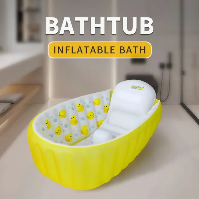 Baignoire gonflable bébé portable antidérapante jaune… – vue 3