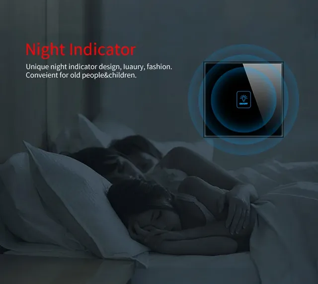 Interrupteur mural tactile capacitif panneau verre… – vue 2