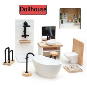 1/12 maison de poupée Simulation lavabo baignoire toilette modèle maison de poupée salle de bain décor maison de poupées Miniature meubles accessoires