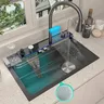 Cascade grand évier de cuisine en acier inoxydable à… – vue 5
