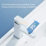 Robinet de salle de bains domestique, lavage du visage, affichage numérique, contrôle de la température, double connexion, robinet de salle de bains, eau froide et chaude