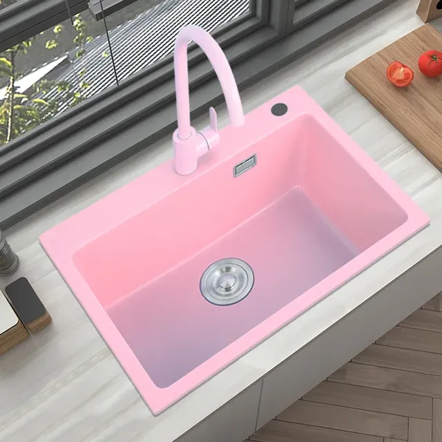 Pour évier en pierre de Quartz rose – vue 3