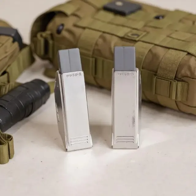 Lot 2 chargeurs tactiques compacts métal chromé acier…