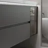 Meuble vanité lavabo suspendu blanc laqué vasque… – vue 5