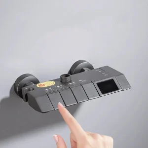 Robinet de douche à affichage numérique LED, quatre modes de température uniquement, salle de bains, mitigeur chaud et froid, Valve de température, clé de Piano