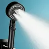 Pommeau de douche noir réglable 3 pièces – vue 2