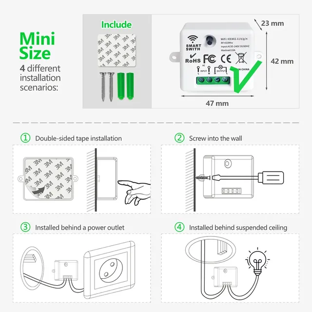 Interrupteur intelligent WiFi et RF – vue 6