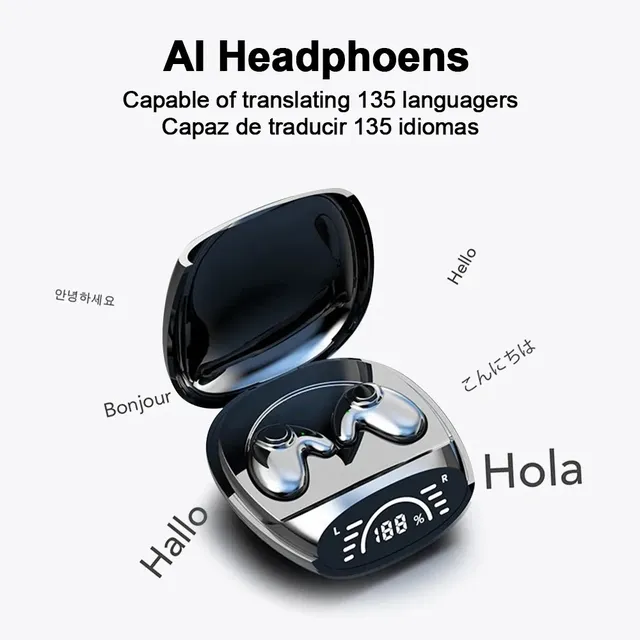 Écouteurs sans fil Bluetooth 5.3 AI – vue 2