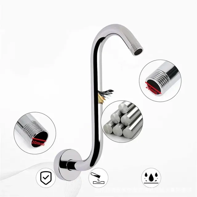 Bras douche mural acier inoxydable extension support… – vue 5