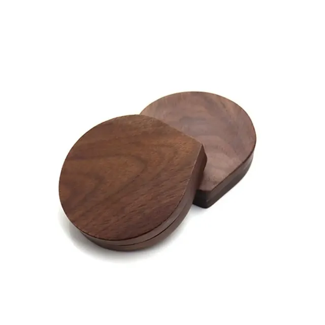 Miroir maquillage rotatif bois noyer naturel compact… – vue 4