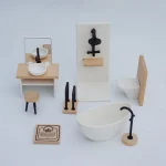 1:12 maison de poupée Simulation salle de bain Simulation blanc lavabo maison de poupée Miniature salle de bain ensemble baignoire meubles