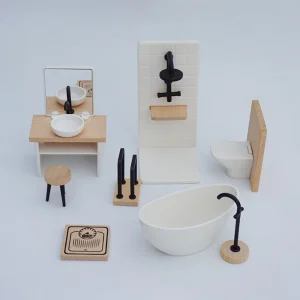 1:12 maison de poupée Simulation salle de bain Simulation blanc lavabo maison de poupée Miniature salle de bain ensemble baignoire meubles