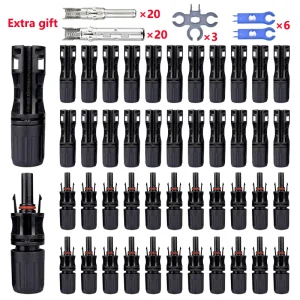 Kit de connecteurs solaires photovoltaïques, 600/400/200/100/40/20/10 pièces, connecteurs Solor de panneau 1000V 30A pour câble PV/MC 2.5/4/6 mm2