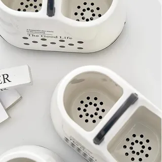Organisateur ustensiles cuisine double compartiment drainant perforé…