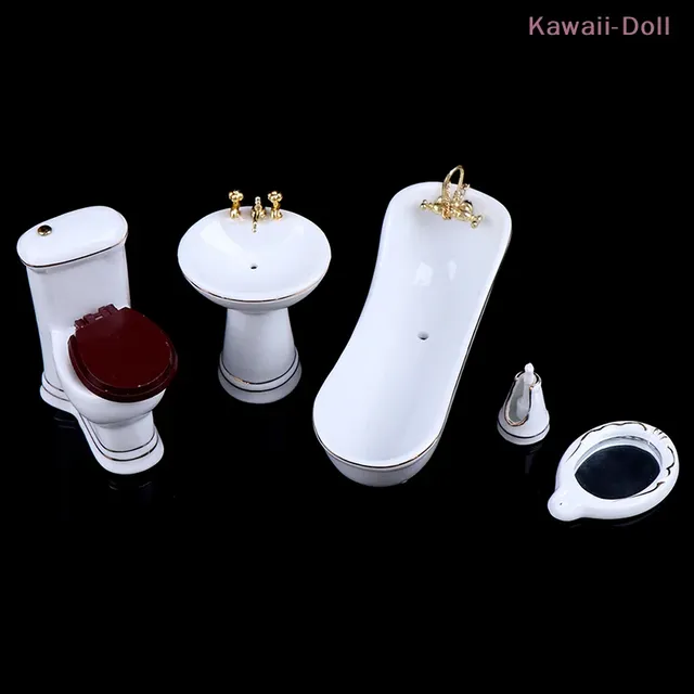 Ensemble de salle de bains miniatures en porcelaine… – vue 2