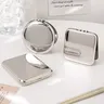 Miroir maquillage pliable rond compact métal chromé… – vue 3