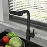 Robinet d'évier de cuisine extractible noir – vue 3
