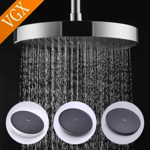 VGX – pomme de douche ronde, grande pluie avec système de douche à main haute pression pour salle de bains, blanc, noir, gris, Chrome VGX – pomme de douche ronde, grande pluie avec système de douche à main haute pression pour salle de bains, blanc, noir, gris, Chrome