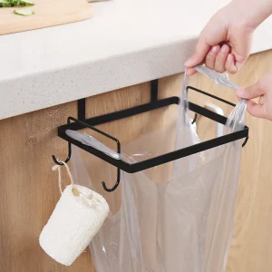 Support de sac poubelle de cuisine, cintre en fer, support poubelle en métal, porte arrière de placard suspendue, rangement de cuisine, accessoires outils