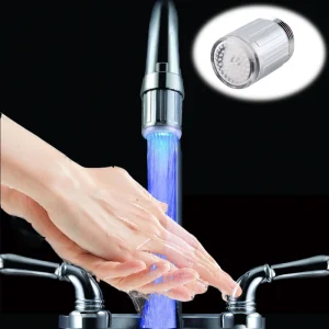 Robinet lumineux LED à couleur changeante, rvb, 7 couleurs, capteur de température clignotant, aérateur, économie d’eau, salle de bains, cuisine Robinet lumineux LED à couleur changeante, rvb, 7 couleurs, capteur de température clignotant, aérateur, économie d’eau, salle de bains, cuisine